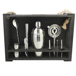 Cocktail Kit with Black Hanging Wooden Stand
