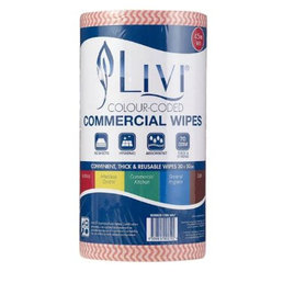 Commercial Wipe - Red 4/CTN