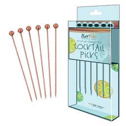 Uber BarPick Ball Cocktail Picks Copper – 6 Pack