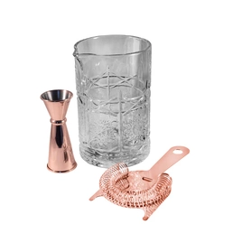 Zeo Florentine 3 Piece Cocktail Set Copper