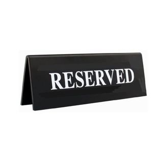 Table Sign White on Black Reserved 150 x 50mm