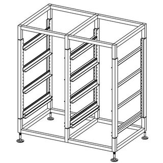 Glass Basket Rack Double Bay - 8 Basket Capacity