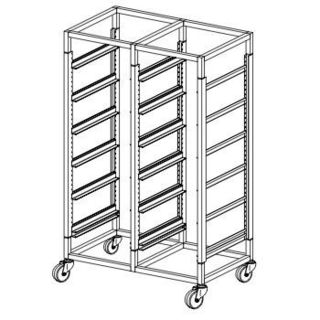 Glass Basket Rack Trolley Double Bay - 12 Basket Capacity