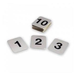 Table Numbers Flat Adhesive 1-10 Stainless Steel