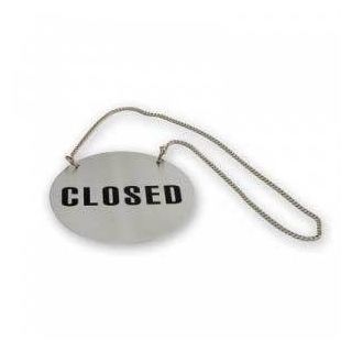 Sign S/S Open/Closed with Chain 130mm