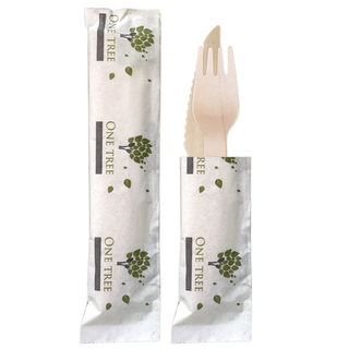 Wooden cutlery Set- Knife, Fork, Napkin 400/Carton 