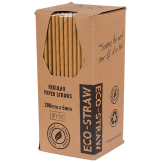 Paper Regular Straw - Kraft- 250PK