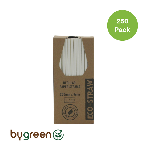 Regular Paper Straws- White