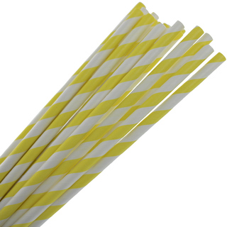 Paper Straws Yellow & White Stripe Pack 250