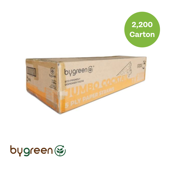 5PLY Strong Paper Straw Jumbo Cocktail [8.5x135mm]-Mixed Colours