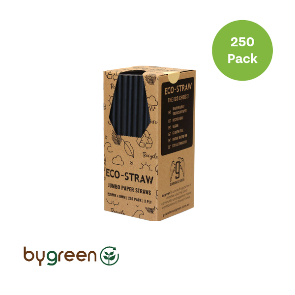 Paper Jumbo Straw - Black (235mm)