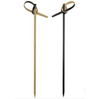 Cocktail Pick 120mm Knotted Black- 100Pk