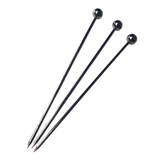 Cocktail Pick Steel Ball Top Black Chrome Pack of 10