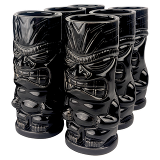 Ceramic Tiki Mug Black Fury 450ml Pack of 6