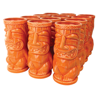 Ceramic Tiki Mug King Orange 450ml Pack of 12