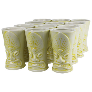 Ceramic Tiki Mug Kala Yellow 500ml Pack of 12