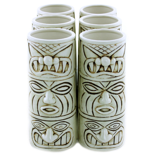 Tiki Mug Totem White Pack of 6 