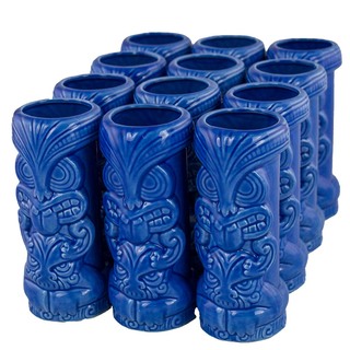 Ceramic Tiki Mug Warrior Blue 500ml Pack of 12