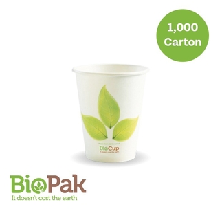 8oz (80mm) Single Wall Biocup - Leaf Design 