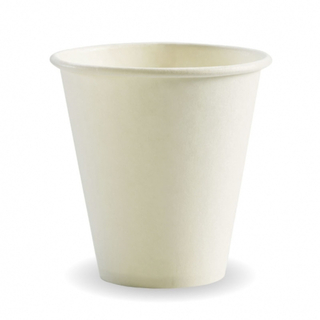 BioPak 8oz (90mm) Single Wall BioCup - White 