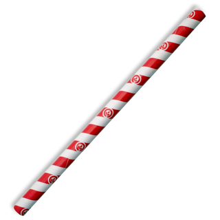 10mm Jumbo Bio Straw Red Stripe- 2500/Carton