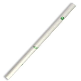 10mm Jumbo Bio Straw White- 100Pk