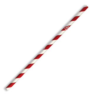 6mm Regular Bio Straw Red Stripe- 250Pk