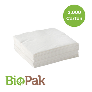 2Ply 1/4 Fold Cocktail Napkin- White