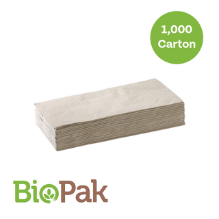 BioPak 2-Ply 1/8 Fold Dinner Bio Napkin - Kraft