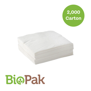 BioPak 2-Ply 1/4 Fold Lunch Bio Napkin - White 