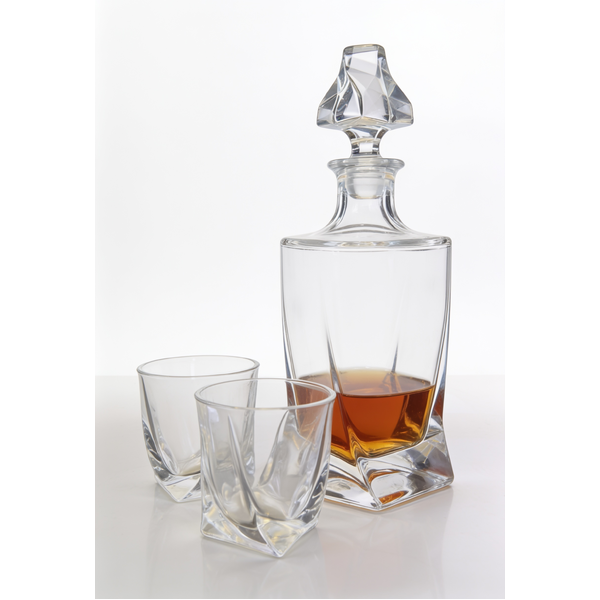 Glass Decanter Set Iceberg with 4 Rocks Glasses