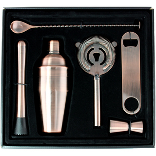 Cocktail Kit 6 Piece Antique Copper in Gift Box
