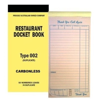 Take Away Docket Book Carbonless Large Duplicate