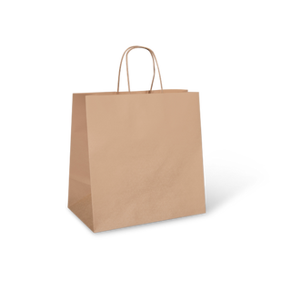 Large Twist Handle Recycled Carry Bag - Brown 