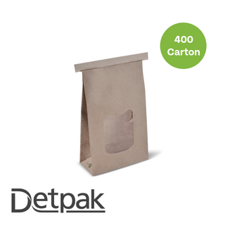Large Window Tin-Tie Bag - I Am Eco- Brown