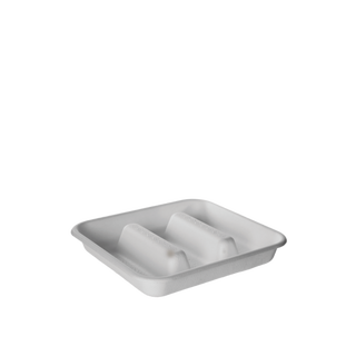 7inch 3-Compartment Square Sugarcane Vanguard Taco Tray - 300/Carton