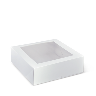 9 Inch Square Patisserie Box - White (230x230x75) 