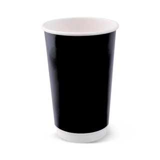 16oz Combo Smooth Double Wall Coffee Cup- Black 