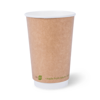 Detpak ECO-PRODUCTS® 12oz (89mm) Smooth Double Wall Hot Cup- Kraft 
