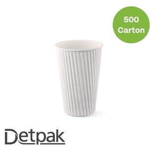 16oz Refined Ripple-Wrap (89mm) Hot Cup- White