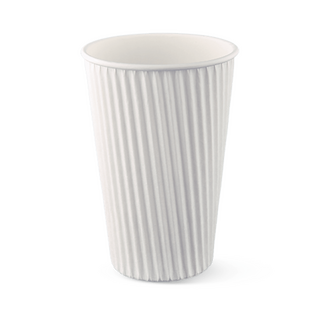 Detpak 16oz Refined Ripple-Wrap (89mm) Hot Cup- White