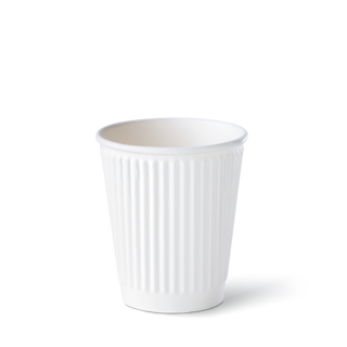 Detpak 8oz Ripple Refined Hot Cup-  White