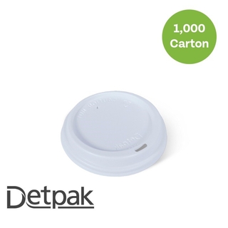 8oz (80mm) Smooth Hot Cup Lid - White