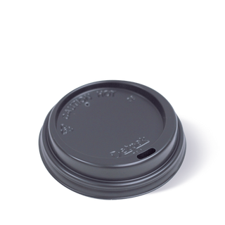 8oz (80mm) Smooth Hot Cup Lid - Black