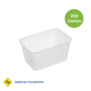 1500ml Rectangle Ribbed Container 