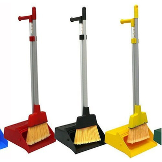 Lobby Dust Pan Set with Broom & Pan - Blue