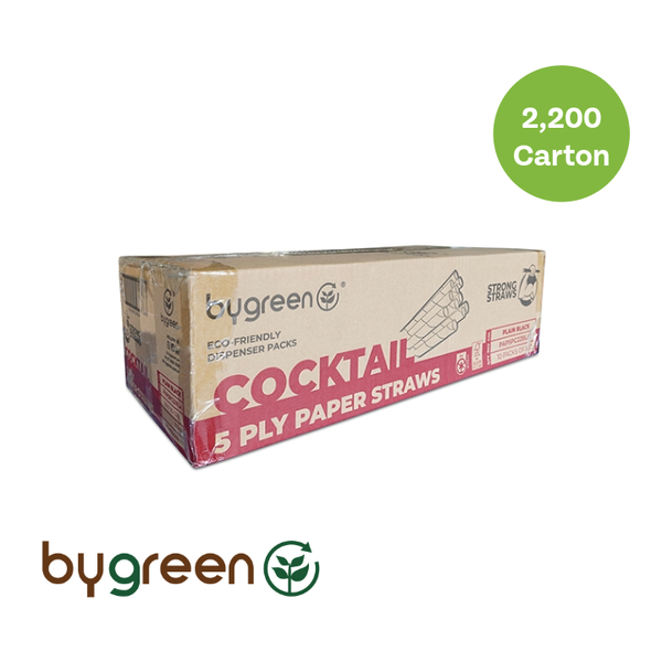 Cocktail Paper Straws 5 PLY- Black