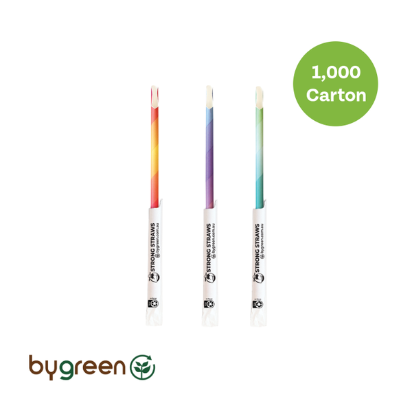 5 Ply Spoon Paper Straw- Mixed Colours (8.5x235mm) 