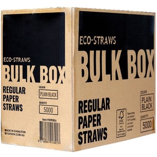 Paper Straws Eco Black Bulk Carton 5000