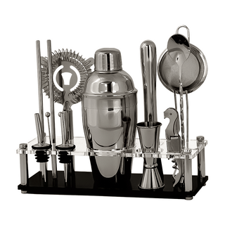 Complete Cocktail Kit with Stand - Stainless Steel